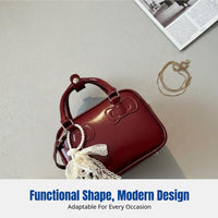 2025 Korean Style Women's Bowling Bag, Small Square PU Handbag, Shoulder & Crossbody, Fashionable Accessory