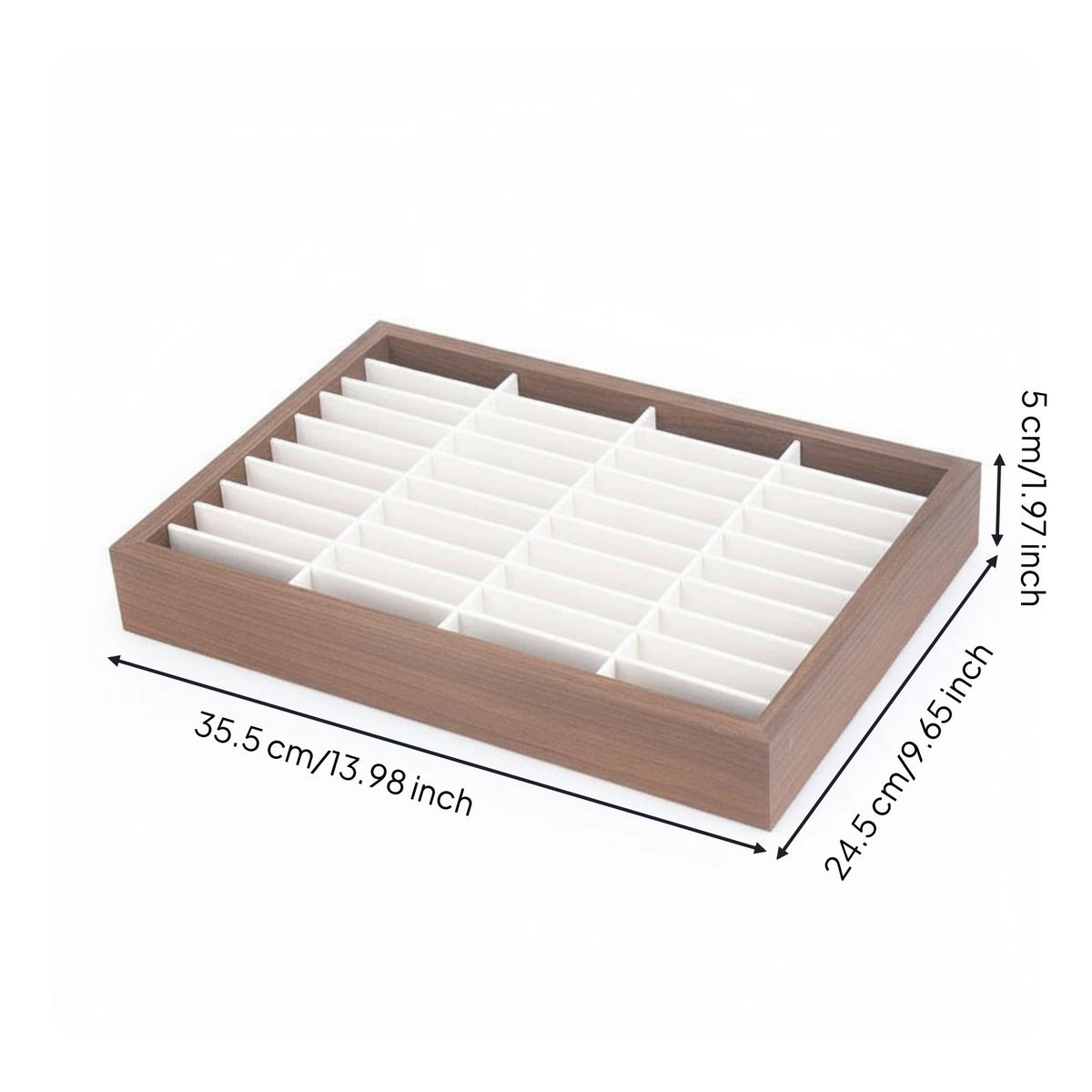 40compartment Bracelet Tray Walnut Grain Bead Bracelet Display Organizer