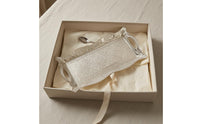 Metal Tray with Handles Openwork Rectangular Silver Tray Decorative