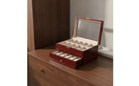Watch Box with Drawer Padded Watch Display Case Shielded Organizer for Dresser