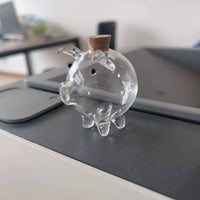 Mini Pig Glass Bottle Valentine's Day Gift Transparent Pig Coin Bank for Office