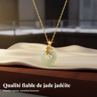 Chinese Jade Peace Buckle Necklace Niche Design Chinese Jade Clavicle