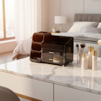 Makeup Organizer Box with Drawers Large Capacity Makeup Brush and Lipstick Organizer Cosmetic Storage Case for Women