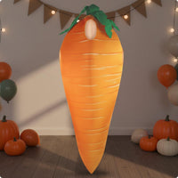 Carrot Cosplay Costume Horizontal Streaks Carrot-Shaped Costume Oval Opening Dress up Outfit for Role-Play
