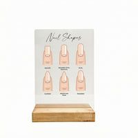 Acrylic Nail Shape Chart Transparent Nail Shape Display Board Sturdy