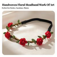 Elastic Floral Headband, Handmade Flower Hairpiece for Ladies, Beach Holiday, Wedding, Party