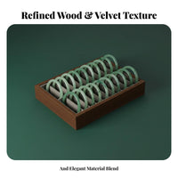 Multi-Compartment 20 Slot Bracelet Tray Showcase Quality Wooden Frame Jewelry Display Anti-Slip Surface for Retailers, Dresser Top, Closet