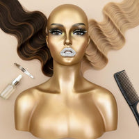 Mannequin Head with Shoulders Pin-Friendly Hairpiece Display Head Seamless Form Hairpiece Display Bust for Photography, Salon