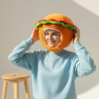 Hamburger Hat Realistic Look Burger Costume Hat Soft and Comfortable Soft Burger Headpiece for Cosplay