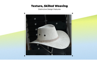 Cowboy Hat, Wide Brim, Unisex, Outdoor, Relaxed Style