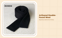 Universal Black Wool Coat Belt, Double-Sided, Formal Wear