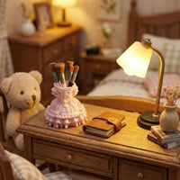 Dollhouse Makeup Accessory Scene Model Miniature Cosmetic Brush Stand Realistic