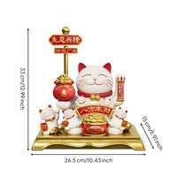 Gift-Box Fortune Cat Figurine Glossy Fortune Cat Figurine Luck and Wealth Charm