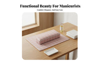 Soft & Comfortable Manicure Hand Rest Set Easy to Clean Nail Armrest Pillow and Mat Washable for Manicurists, Beauty School, Spas, Travel