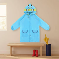 Kids Hooded Raincoat Waterproof Cartoon Rain Poncho Soft Material