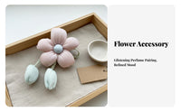 3D Padded Design Soft Flower Blossom Charm Handmade Look Five-Petal Cloth Flower Pastel Colors for Maker S, Keychain Making, Scrapbooking