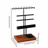Multi-Layer Metal Jewelry Display Space-Saving T-Shaped Bar Jewelry Stand