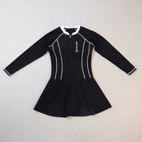 Long Sleeve Aquatic Dress Slimming Design Long Sleeve Single Piece Swimsuit Skirted Protective Swimwear Quick-Drying Full