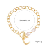 Multi-Layer Chain and Pearl Bracelet Light Luxury Feel Layered Bracelet Set