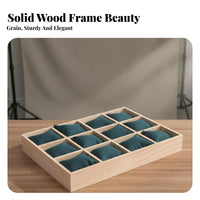 Jewelry Tray with Pillows Elegant Appearance 12-Compartment Jewelry Display Tray Bracelet Holder with Pillows Scuff Protection