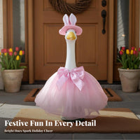 Seasonal Decor Goose Statue Dress Set Festive Design Goose Statue Clothes Set Easy To Install for Garden, Front Door, Patio
