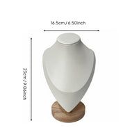 Necklace Display Bust Wooden Base Jewelry Bust Display Elegant Design Mannequin Neck Stand for Retail Store, Dresser Top, Craft Fair