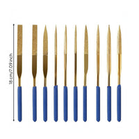 10 Pieces Diamond File Set Blue Handle Hand Tool