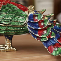 2 Pieces Peacock Decorative Figurine Enamel Finish Home Decor for Display Shelf