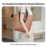 Customizable Logo PP Woven Shopping Bag Double Handles Woven Tote Bag Washable for Retailers, Business Owners, Daily Use, Home Storage