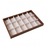 Walnut Jewelry Tray Beige Lined Household Storage Rectangular