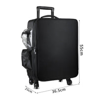 Makeup Case with Rotating Wheels Wheeled Sminkkoffert Med Hjul Rullande Cosmetic Trolley for Salon