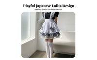 Japanese Maid Dress Adorable Romantic Vintage Maid Uniform Anime Cosplay Costume Cute Design Anime Server Costume Puff Sleeves