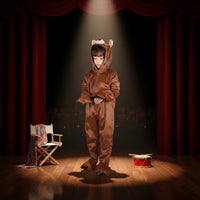 Kids Bear Costume Comfortable Fit Brown Bear Jumpsuit All Seasons Wear for Girls