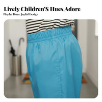 Elastic Waist kids' Rain Pants PU Coated Kids Rain Pants Lightweight for Toddlers, Students, Rainy Days, Muddy Play, Playing
