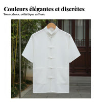 Linen Tang Suit, Men's Chinese Style Summer Short Sleeve, Relaxed Fit