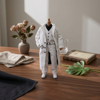 Long Overcoat Coat Set Glossy 1/12 Scale Doll Clothes Button Front