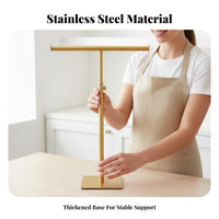 Stainless Steel T-Shaped Display Stand Stable Base T Bar Display Stand Minimalist Design for Retailers, Boutique Owners, Craft Fair, Closet