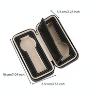 Multi-Compartment Watch Storage Box Soft Suede Lining Portable Watch Organizer Zippered Accessory Box Shockproof Jewelry