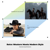 Wool cowboy hat, wide brim, unisex