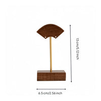 2 Pieces Walnut Earring Display Stand Elegant Design Fan Shape Earring Holder