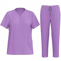 Scrub Set Multiple Pockets Nursing Medical Attire Set Stretch Material