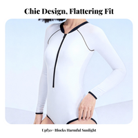 Women's Cream Swimsuit, UPF 50+ Sun Protection
