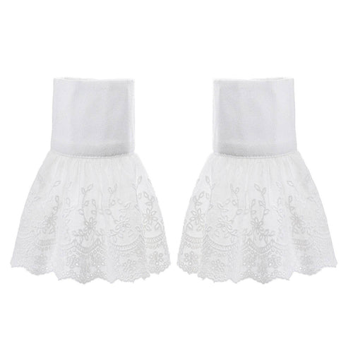Retro Lace Sleeve Cuff Decorative Trim Lace Arm Sleeve See-Through Ruffle Wrist Cuffs for Party