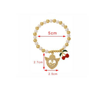 MOM Heart Charm Bracelet Mother's Day Gift Cherry Charm Bracelet Zircon Inlaid