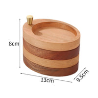 Oval Wood Jewelry Box Polished Finish Tabletop Decor Compact
