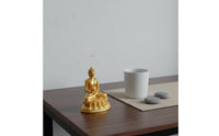 Miniature Golden Buddha Statue Feng Shui Sitting Buddha Statue Serene for Travel
