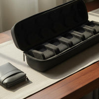5 Compartment Watch Case Debris-Resistant-Resistant 5 Compartment Watch Travel Case Timepiece Organizer Foam Interior Fastener