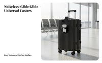 2 Pieces Long-Lasting Suitcase with Vanity Case Combination Lock Hardside Carry-on Telescopic Handle Luggage Lightweight for Travelers, Business Professionals, Students, Vacation, Airport, Weekend Getaway