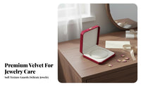 Present-Ready Pearl Necklace Gift Box Elegant Design Velvet Necklace Box Safeguarding Insert for Mothers, Women, Anniversary, Wedding