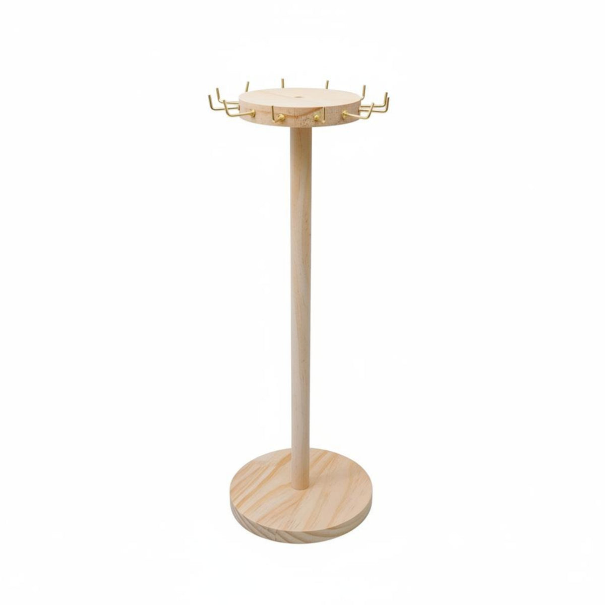 Wood Chain Holder Wooden Chain Display Organizer Multi-Hook Design